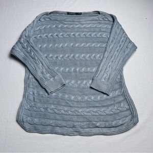 Lauren by Ralph Lauren Cable Knit Sweater in Light blue